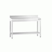 GGM Gastro Tables Inox de Travail Premium avec Dosseret et Etagère - Profondeur 600 mm - ATK126A - 4063326066231