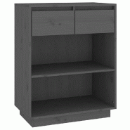 Helloshop26 - Armoire console rustique design moderne rangement salon bureau 60 x 34 x 75 cm en bois de pin gris 02_0048116 - gris Bois massif 3000235