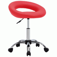 Helloshop26 - Chaise de bureau  fauteuil siège de travail roulante similicuir rouge 02_0024080 - rouge acier 3000214672243