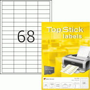 HERMA 6800 étiquettes blanches Top Stick, format 48,5 x 16,9 mm (100 feuilles A4 / cdt) - 4023145087299