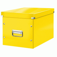 LEITZ Lot de 6 Boîte de rangement Click & Store Wow, format cube, coloris jaune - jaune 61080016