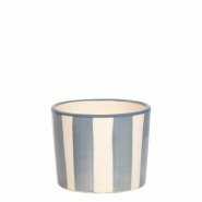 Zafferano Lido Lot de 2 Verres Tumbler à Rayures Grises en Céramique Artisanale Faite à la Main à Civita Castellana, Design Élégant pour Table e