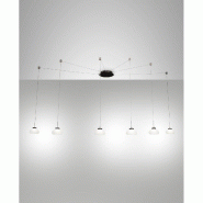 Lustre Suspension Arabella Led En Métal Et Verre Soufflé Blanc 3547-46-102 Fabas Luce - blanc 8019282510505
