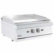 Mastro Plaque grillades gaz de table, plaque lisse chromée 800x730x300 mm - VIRTUS - inox MS78FTGCRT