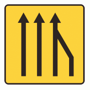 Panneau de voirie temporaire KD10A ex3D - Réduction des voies à droite - Signalisation de déviation Panneau de voirie temporaire KD10A ex3D - Réduction des voies à droite - Signalisation de déviation