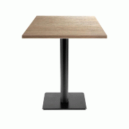 RestooTab - Table Milan T 60x60cm décor chêne vicenz - marron fonte TB-MIT-6060M-CH.VIC
