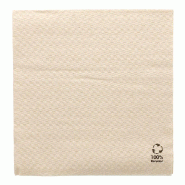 Serviette en ouate recyclée naturel 1 pli 33x33cm - par 3000