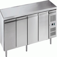 Table réfrigérée positive 4 portes, ventilée 700mm ( ROUES ) - inox ICE-GN4100TN