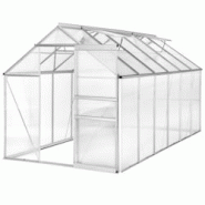TecTake GmbH tectake Serre en aluminium, résistant aux UV, 185x375x195cm blanc transparent - 402479 - transparent aluminium 402479 TecTake GmbH tectake Serre en aluminium, résistant aux UV, 185x375x195cm blanc transparent - 402479 - transparent aluminium 402479