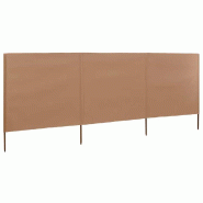 VidaXL Paravent 3 panneaux Tissu 400 x 80 cm Taupe Modèle Patio Delta Prime - marron 47143