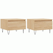 VidaXL Tables basses 2 pcs chêne sonoma 50x46x35 cm bois d'ingénierie Modèle Nova Signature - 830867