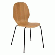 Atmosphera Chaise de table en Bois naturel et pieds Acier noir H 82 cm - beige 3560233507303 Atmosphera Chaise de table en Bois naturel et pieds Acier noir H 82 cm - beige 3560233507303