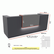 Bureau d'accueil Delta Plus 2 personnes anthracite - Mobel Linea - 204, Non, Anthracite, Acacia clair