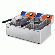 Climahosteleria Friteuse électrique 6+6 litres SANS robinet 550 x420 x290h mm PEKIN EF-6L-2 - inox EF-6L-2