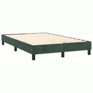 Décoshop26 - Sommier à lattes sur pieds cadre de lit 120x200 cm tissu velours vert foncé TDL0206887 - 3001002932693