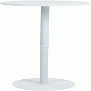 Décoshop26 - Table de bar ronde Ø 60 cm – Plateau bois peuplier blanc pied métal hauteur 110 cm 10_0009215 - métal 3000267065542