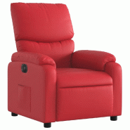 Fauteuil inclinable électrique Rouge Similicuir Modèle Herdelora - 8721012173651