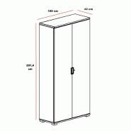 Grande armoire à portes battantes TAK - Mobel Linea - Blanc pastel