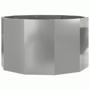 Helloshop26 - Jardinière ronde moderne extérieur 90 x 90 x 50 cm pratique et robuste en acier galvanisé argent 02_0052997 - acier 3000237695441