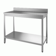 ITALCONCEPT L2G Table Inox Demontable Adossee Avec Etagere, 850 x 700 x 1000mm - 3616350018229