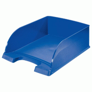 LEITZ Lot de 4 Corbeille à courrier Plus Jumbo A4, en polystyrène choc, coloris bleu - bleu 52330035