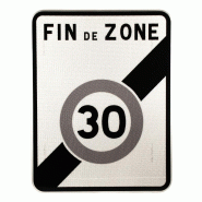 Panneau zone circulation sortie d'une zone à vitesse limitée à 30 km/h B51 - WP Signalisation - recyclable, léger et incassable Panneau zone circulation sortie d'une zone à vitesse limitée à 30 km/h B51 - WP Signalisation - recyclable, léger et incassable