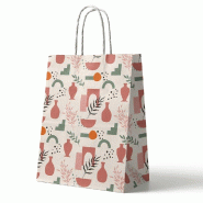 Sac kraft Terracotta poignées torsadées 18x8x23 cm - par 50