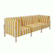 Salon de jardin bas modulable rayé 3 places jaune - jaune aluminium 115898