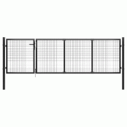 Vidaxl portillon acier 350x75 cm anthracite 144322