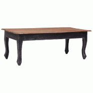 VidaXL Table basse Noir 120x60x45 cm Bois d'acajou massif Modèle Atlas Infinite Élite - 283904