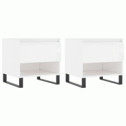 VidaXL Tables basses 2 pcs blanc brillant 50x46x50cm bois d'ingénierie Modèle Oslo Ligne - 830929
