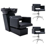 Vidaxl unité de rinçage de shampoing avec chaises de salon similicuir 3100533