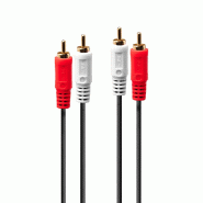 Câble audio Lindy 35660, 1 m, 2 x RCA, rouge et blanc - multicolore 35660