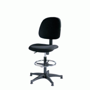 Chaise de caisse tissu noir réglable en hauteur - assise rembourrée, pied en étoile, sans accoudoir Chaise de caisse tissu noir réglable en hauteur - assise rembourrée, pied en étoile, sans accoudoir