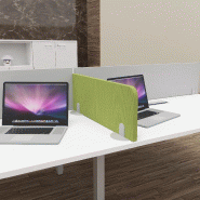 Cloisonnette acoustique MUT à poser sur le bureau. - Alu, Vert clair FI301, 50 x 58 cm_0