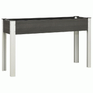 Helloshop26 - Jardinière bac lit surélevé plantes fleurs terrasse jardin de jardin 120 x 40 x 75 cm WPC gris 02_0039344 - 3000218624217