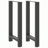Helloshop26 - Lot de 2 pieds de table de bar réglables géométriques 40 x 90 x 91 cm en acier anthracite 02_0057566 - acier 3000240109478
