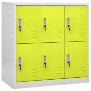 Helloshop26 - Lot de 5 armoires à casiers modernes avec serrures 90 x 45 x 92,5 cm en acier gris clair 02_0055163 - gris acier 3000238843902