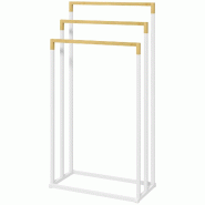 Helloshop26 - Porte-serviettes autoportant salle de bain 45 x 22,5 x 86 cm 3 barres antidérapant scandinave léger en bambou naturel 21_0005844 - Bam