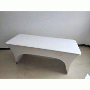 Housse pour table pliante - 183x76cm - blanc