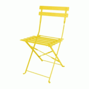 Lot de 2 chaises pliantes d'intérieur et extérieur, en acier thermolaqué jaune PERTH