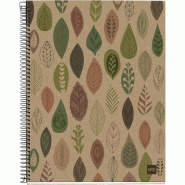 MIQUELRIUS Cahier Ecofeuilles A4, 240p./120 feuilles recyclées 80 g/m², reliure intégrale, couverture carton recyclé, quadrillé 5x5 - 8422593028704