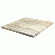 Plateau carré de table extérieur Werzalit 60x60cm décor pondérosa blanc