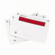 Pochette d'expédition "documents ci-inclus" - 120x162mm - Boîte de 250 - Transparent - Polypropylène