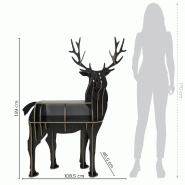 Présentoir renne mdf noir 108.5x46.5x139 cm