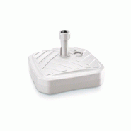 Prosperplast - Pied de parasol carré en polyéthylène à rayures, 39 x 39 x 13 cm, blanc - blanc plastique ZA1231