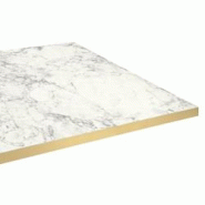 Restootab Plateau 60x60 decor bianca luna chants laiton - blanc Bois manufacturé PL-6060M-MB.LUNA-LAI Restootab Plateau 60x60 decor bianca luna chants laiton - blanc Bois manufacturé PL-6060M-MB.LUNA-LAI