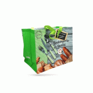 Sac cabas polypropylène tissé imprimé "boulangerie qualité" 40+20+20x35 cm 100 g/m² (100 U) - multicolore A4F149