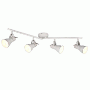 Spot 4 flammes 4x E14 max 25W métal blanc antique - Trio - Steam - blanc métal 4017807540857