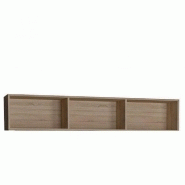 SURMEUBLE 3 NICHES DE RANGEMENTS POUR LIT ESCAMOTABLE HORIZONTAL 160 X 200 CM HAUTEUR 36 CM FINITION CHÊNE NATUREL